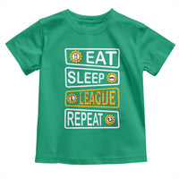 Funny Eat Sleep League Repeat Toddler T Shirt Gaming Quote Gift For Gamer - Wonder Print Shop