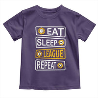 Funny Eat Sleep League Repeat Toddler T Shirt Gaming Quote Gift For Gamer - Wonder Print Shop