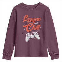 League And Chill Youth Sweatshirt Funny Gaming Quote Gift For Gamer - Wonder Print Shop