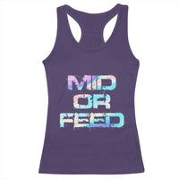 Mid Or Feed Iridescent Effect Racerback Tank Top Funny Game Lover Gift - Wonder Print Shop