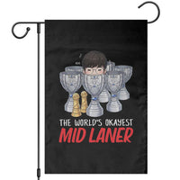 Worlds Okayest Mid Laner Garden Flag Funny Game Lover Gift - Wonder Print Shop
