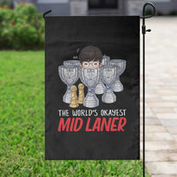 Worlds Okayest Mid Laner Garden Flag Funny Game Lover Gift - Wonder Print Shop