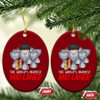 Worlds Okayest Mid Laner Ceramic Ornament Funny Game Lover Gift - Wonder Print Shop