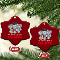 Worlds Okayest Mid Laner Ceramic Ornament Funny Game Lover Gift - Wonder Print Shop