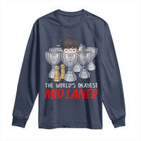Worlds Okayest Mid Laner Long Sleeve Shirt Funny Game Lover Gift - Wonder Print Shop