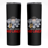 Worlds Okayest Mid Laner Skinny Tumbler Funny Game Lover Gift - Wonder Print Shop