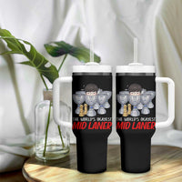 Worlds Okayest Mid Laner Tumbler With Handle Funny Game Lover Gift - Wonder Print Shop