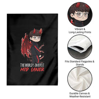 Worlds Okayest Mid Laner Garden Flag Funny Gift For Gamer - Wonder Print Shop