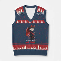 Worlds Okayest Mid Laner V-Neck Knit Sweater Vest Funny Gift For Gamer - Wonder Print Shop