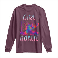 Funny Ice Hockey Girl Goalie Splatter Art Long Sleeve Shirt Gift For Women - Wonder Print Shop