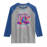 Funny Ice Hockey Girl Goalie Splatter Art Raglan Shirt Gift For Women - Wonder Print Shop