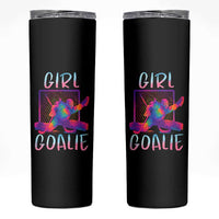 Funny Ice Hockey Girl Goalie Splatter Art Skinny Tumbler Gift For Women - Wonder Print Shop