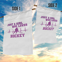Funny Just A Girl Who Loves Hockey Garden Flag Gift For Women - Wonder Print Shop