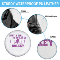 Funny Just A Girl Who Loves Hockey Spare Tire Cover Gift For Women - Wonder Print Shop