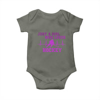 Funny Just A Girl Who Loves Hockey Baby Onesie Gift For Women - Wonder Print Shop