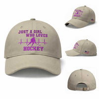Funny Just A Girl Who Loves Hockey Baseball Cap Gift For Women