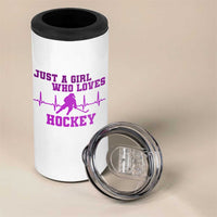 Funny Just A Girl Who Loves Hockey 4 in 1 Can Cooler Tumbler Gift For Women - Wonder Print Shop