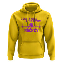 Funny Just A Girl Who Loves Hockey Hoodie Gift For Women - Wonder Print Shop