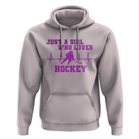 Funny Just A Girl Who Loves Hockey Hoodie Gift For Women - Wonder Print Shop