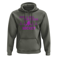 Funny Just A Girl Who Loves Hockey Hoodie Gift For Women - Wonder Print Shop