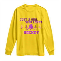 Funny Just A Girl Who Loves Hockey Long Sleeve Shirt Gift For Women - Wonder Print Shop