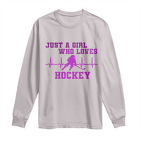 Funny Just A Girl Who Loves Hockey Long Sleeve Shirt Gift For Women - Wonder Print Shop