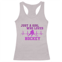 Funny Just A Girl Who Loves Hockey Racerback Tank Top Gift For Women - Wonder Print Shop