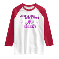 Funny Just A Girl Who Loves Hockey Raglan Shirt Gift For Women - Wonder Print Shop