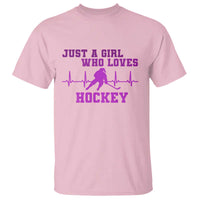Funny Just A Girl Who Loves Hockey T Shirt Gift For Women - Wonder Print Shop
