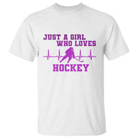 Funny Just A Girl Who Loves Hockey T Shirt Gift For Women - Wonder Print Shop