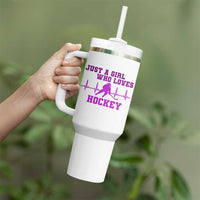 Funny Just A Girl Who Loves Hockey Tumbler With Handle Gift For Women - Wonder Print Shop