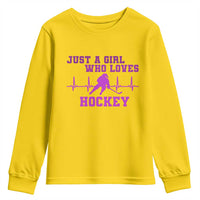Funny Just A Girl Who Loves Hockey Youth Sweatshirt Gift For Women - Wonder Print Shop