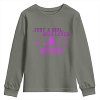 Funny Just A Girl Who Loves Hockey Youth Sweatshirt Gift For Women - Wonder Print Shop