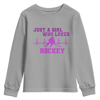 Funny Just A Girl Who Loves Hockey Youth Sweatshirt Gift For Women - Wonder Print Shop