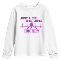 Funny Just A Girl Who Loves Hockey Youth Sweatshirt Gift For Women - Wonder Print Shop