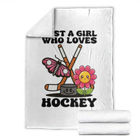 Just A Girl Who Loves Ice Hockey Throw Blanket Sports Lover Gift - Wonder Print Shop