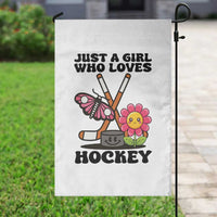 Just A Girl Who Loves Ice Hockey Garden Flag Sports Lover Gift - Wonder Print Shop