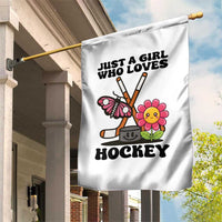 Just A Girl Who Loves Ice Hockey Garden Flag Sports Lover Gift - Wonder Print Shop