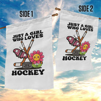 Just A Girl Who Loves Ice Hockey Garden Flag Sports Lover Gift - Wonder Print Shop