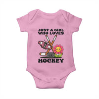 Just A Girl Who Loves Ice Hockey Baby Onesie Sports Lover Gift - Wonder Print Shop