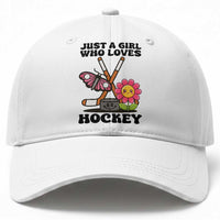 Just A Girl Who Loves Ice Hockey Baseball Cap Sports Lover Gift
