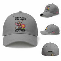 Just A Girl Who Loves Ice Hockey Baseball Cap Sports Lover Gift