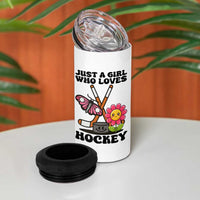 Just A Girl Who Loves Ice Hockey 4 in 1 Can Cooler Tumbler Sports Lover Gift - Wonder Print Shop