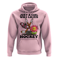 Just A Girl Who Loves Ice Hockey Hoodie Sports Lover Gift - Wonder Print Shop