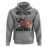 Just A Girl Who Loves Ice Hockey Hoodie Sports Lover Gift - Wonder Print Shop
