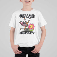 Just A Girl Who Loves Ice Hockey T Shirt For Kid Sports Lover Gift - Wonder Print Shop