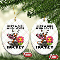 Just A Girl Who Loves Ice Hockey Ceramic Ornament Sports Lover Gift - Wonder Print Shop