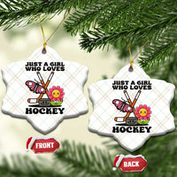 Just A Girl Who Loves Ice Hockey Ceramic Ornament Sports Lover Gift - Wonder Print Shop
