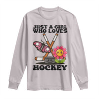 Just A Girl Who Loves Ice Hockey Long Sleeve Shirt Sports Lover Gift - Wonder Print Shop