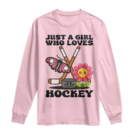 Just A Girl Who Loves Ice Hockey Long Sleeve Shirt Sports Lover Gift - Wonder Print Shop